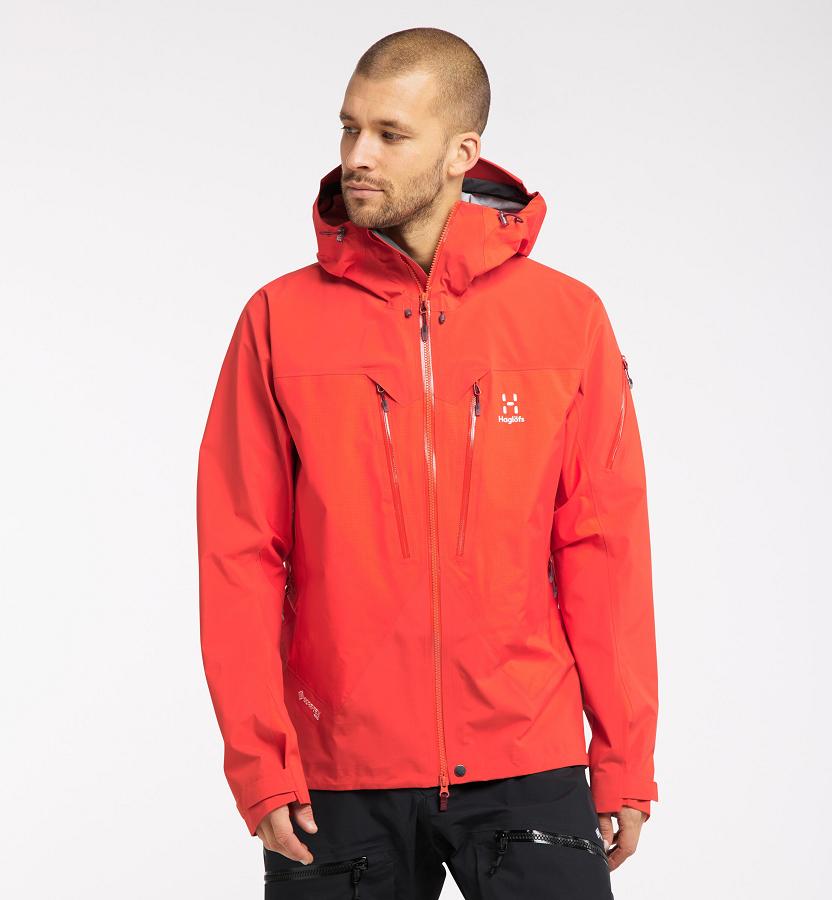 Haglöfs Mens Spitz Ski Jacket Red New Zealand 32487GHQV